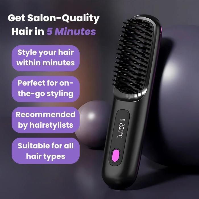 Bubbl Pro: Cordless Hair Straightener Brush